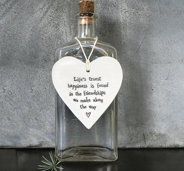 Porcelain round heart-Life’s truest happiness