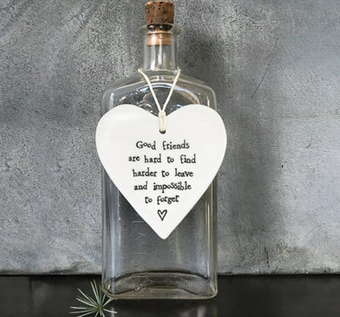 Porcelain Round Heart..Good Friends