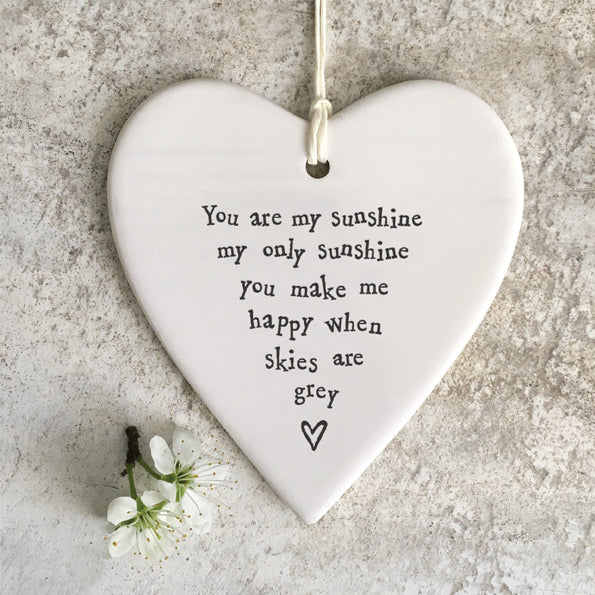 Porcelain round heart-You are my sunshine