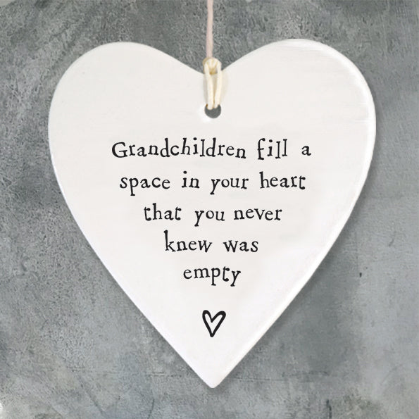 Porcelain Round Heart..Grandchildren