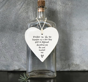 Porcelain round heart-Families like branches