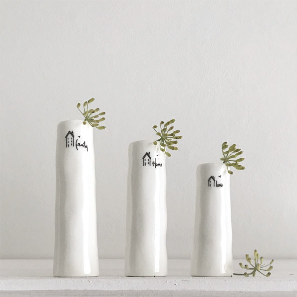 Trio Of Bud Vases-Home, Family, Love