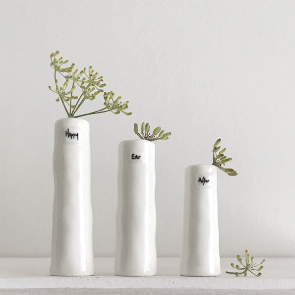 Trio of bud vases-Happy ever after