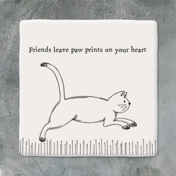 Sq Coaster Friends Leave Paw Prints On Your Heart
