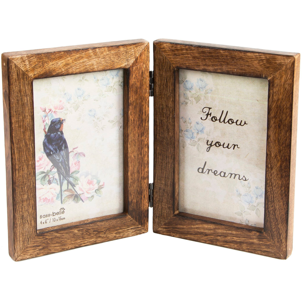 Double dark wood frame