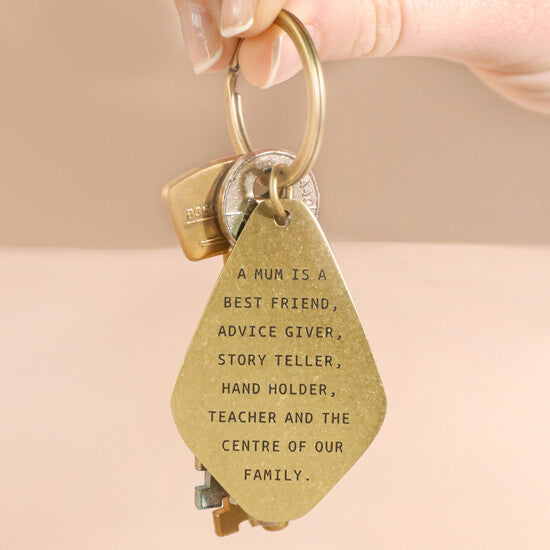 A mum is...antinqued brass keyring